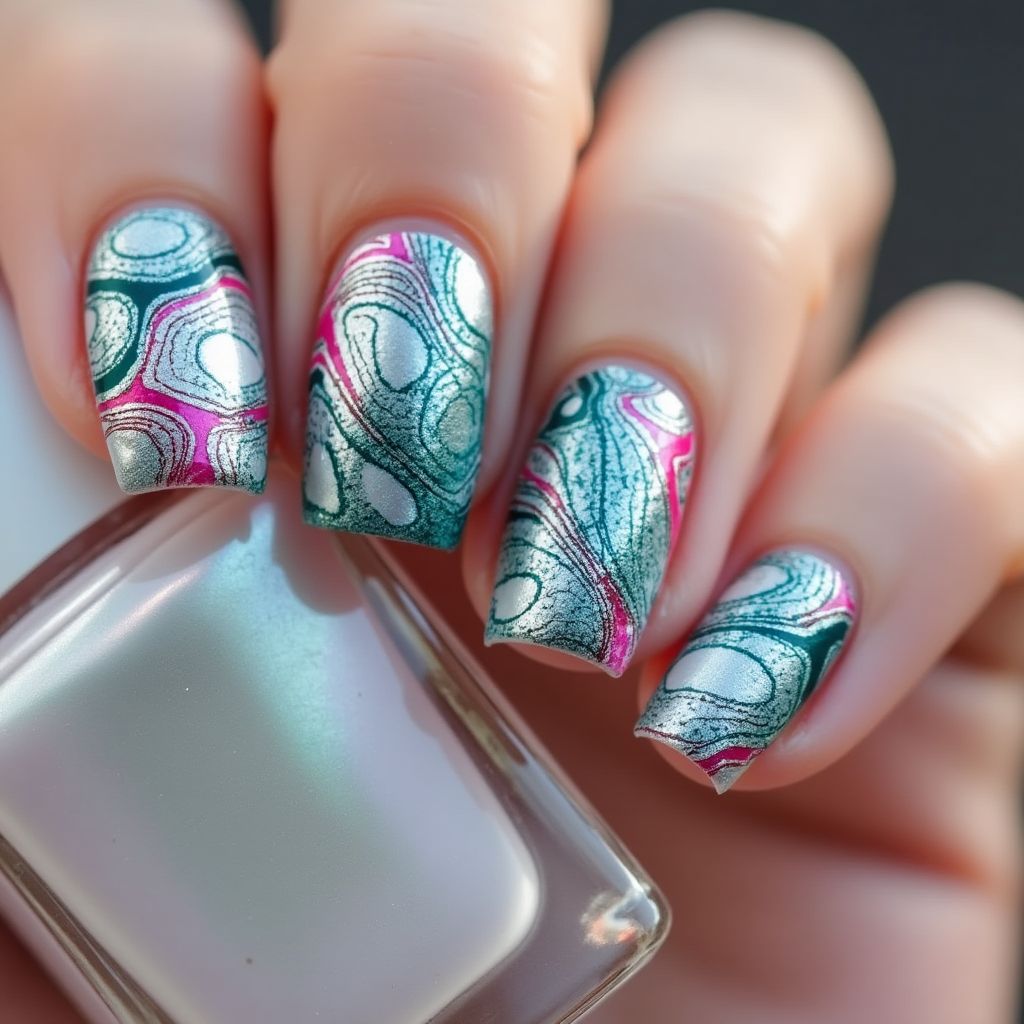 Nail Art Brushes Water Marbling Nail Design