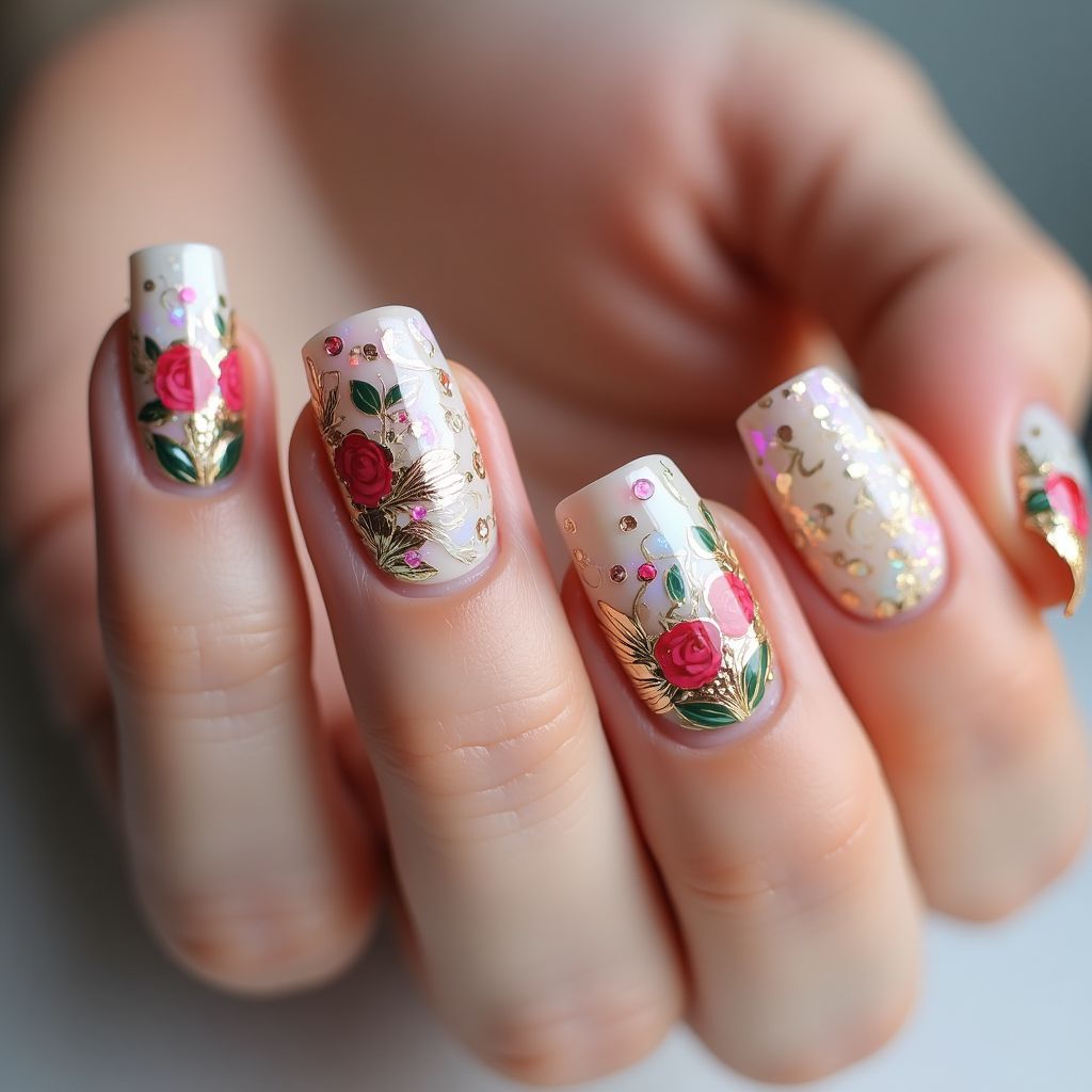 3d Nail Decor Freehand Art Nail Design