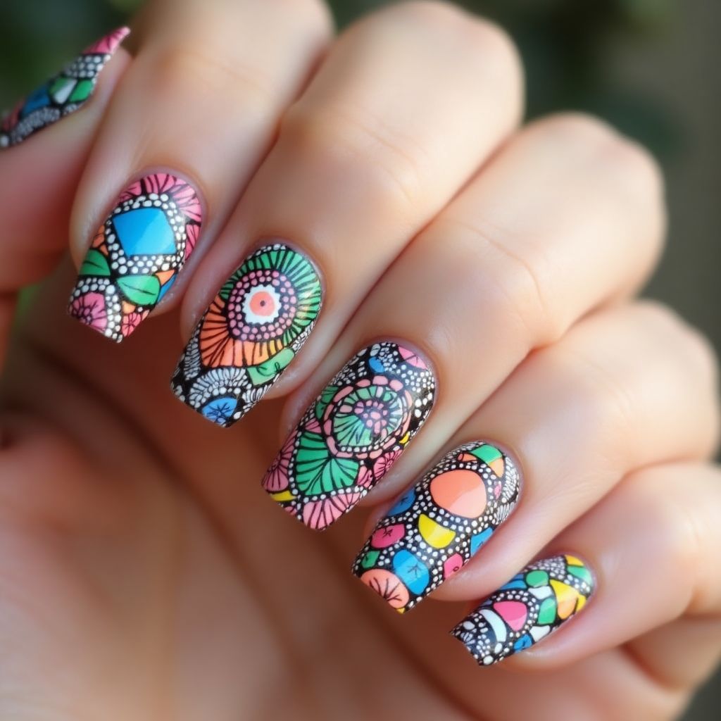 Wax Pencils Dotting Nail Design
