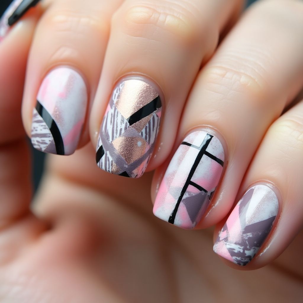 Base Coat Stripes And Lines Nail Design