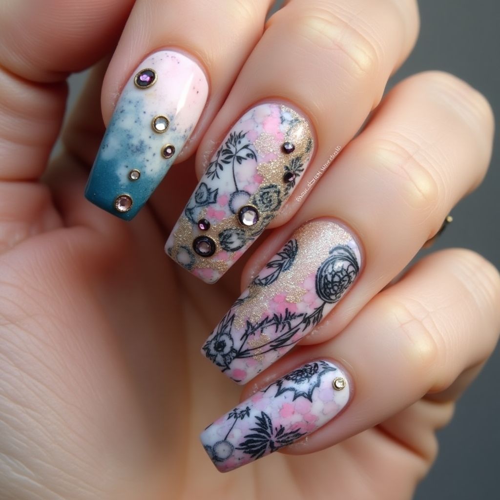 Nail Glue Freehand Art Nail Design