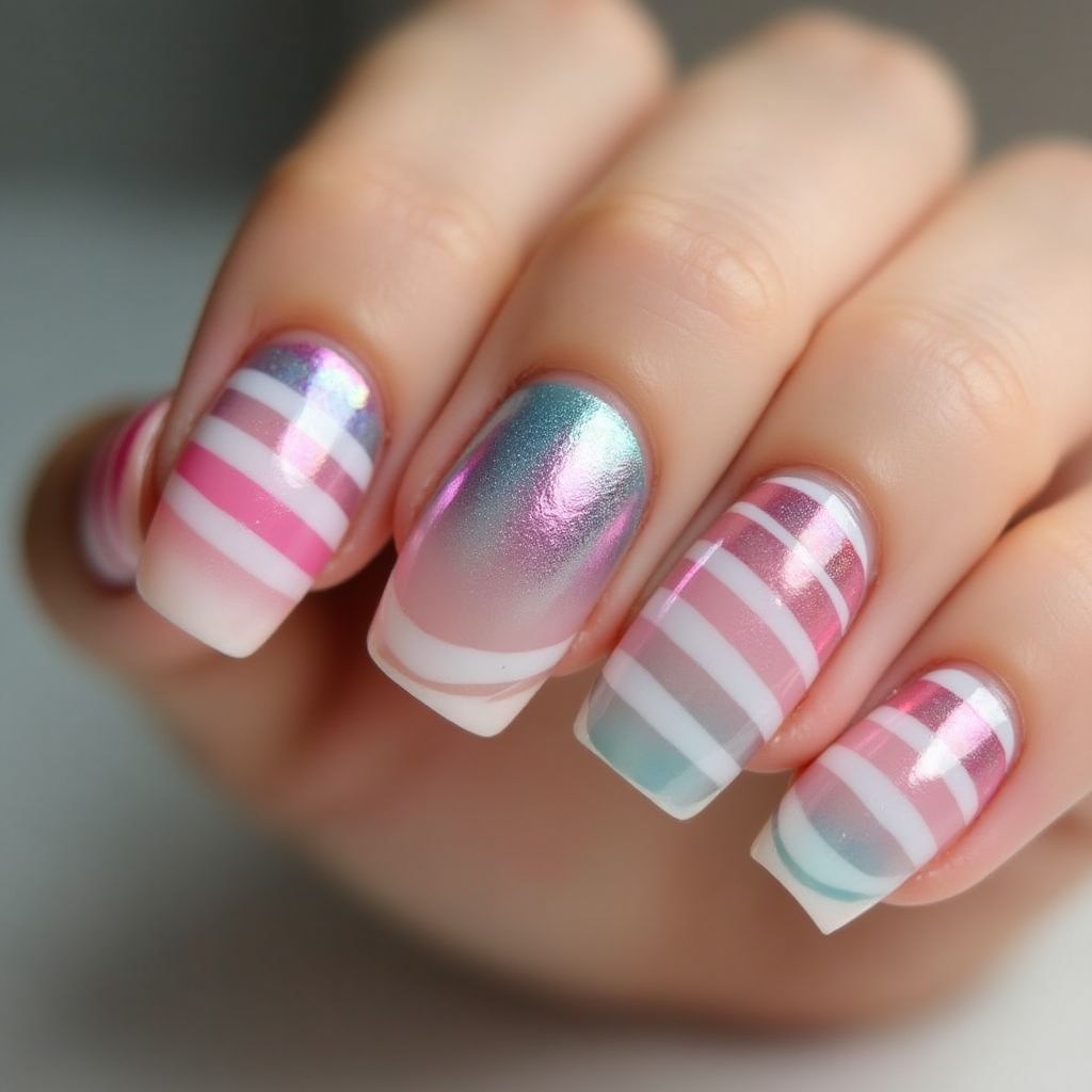 Color Changing Polish Stripes And Lines Nail Design