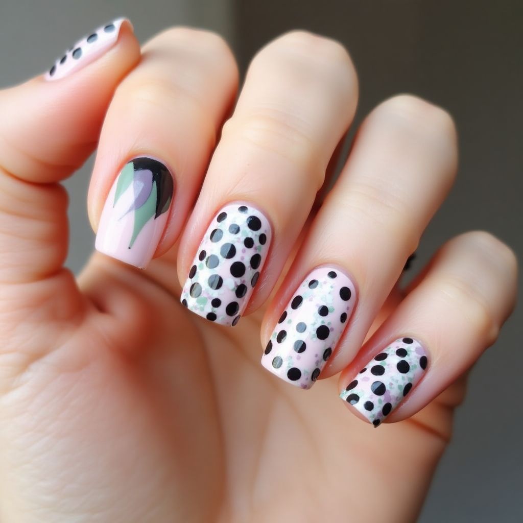 Nail Polish Dotting Nail Design