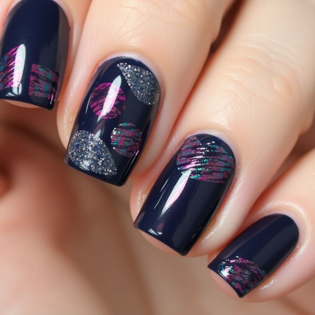Magnetic polish Stripes and lines Nail Design