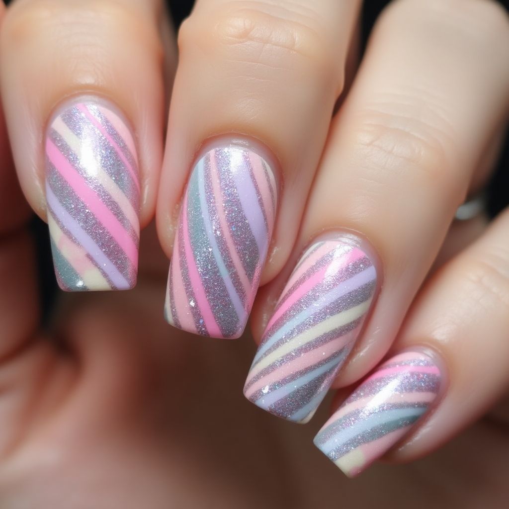 Specialty Powders Stripes And Lines Nail Design