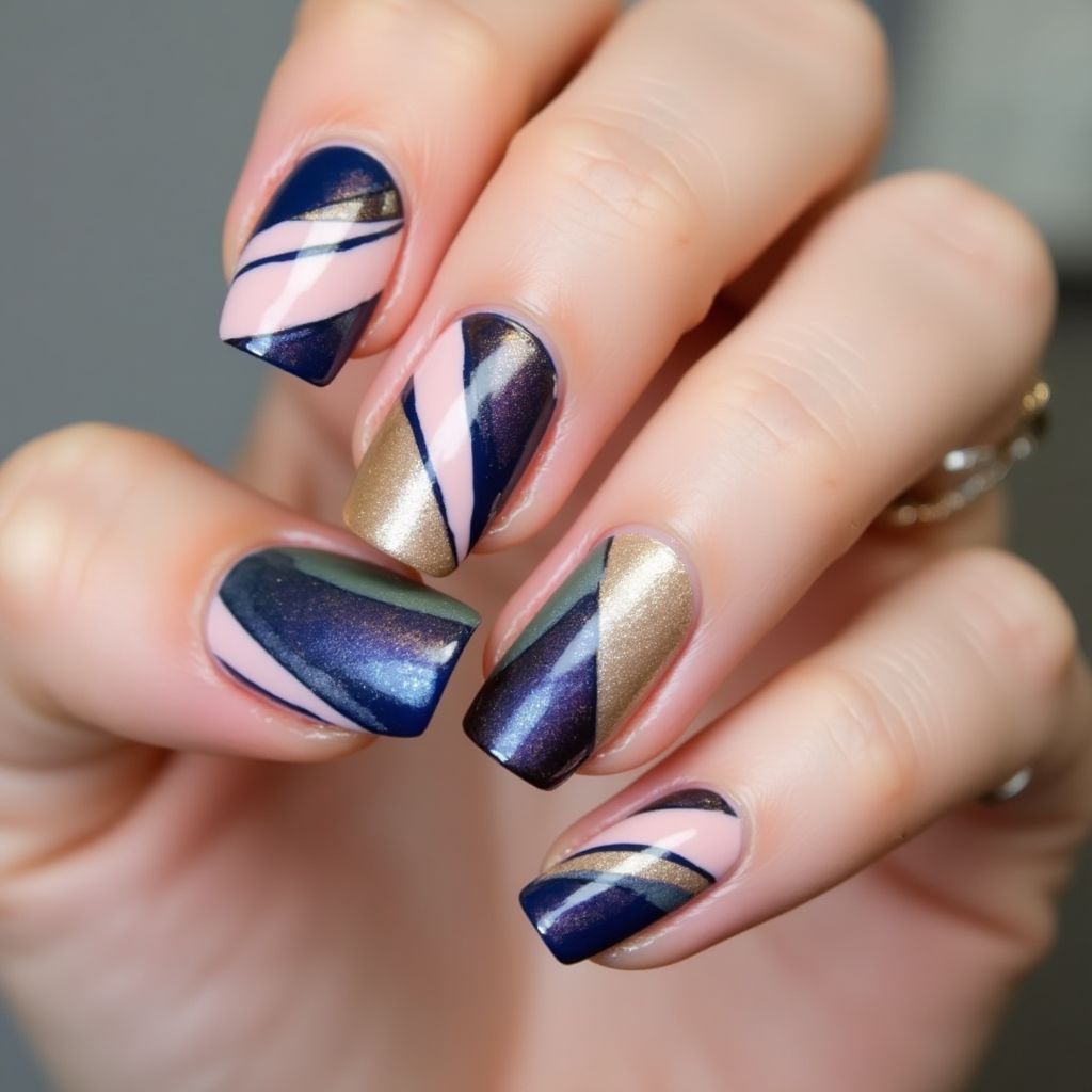 Gel polish Stripes and lines Nail Design
