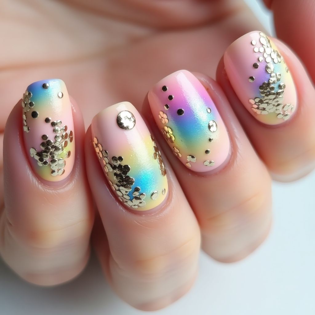 Sequins Dotting Nail Design