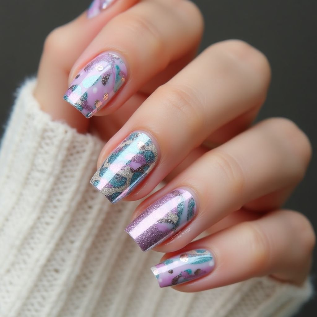 Nail Foil Dotting Nail Design