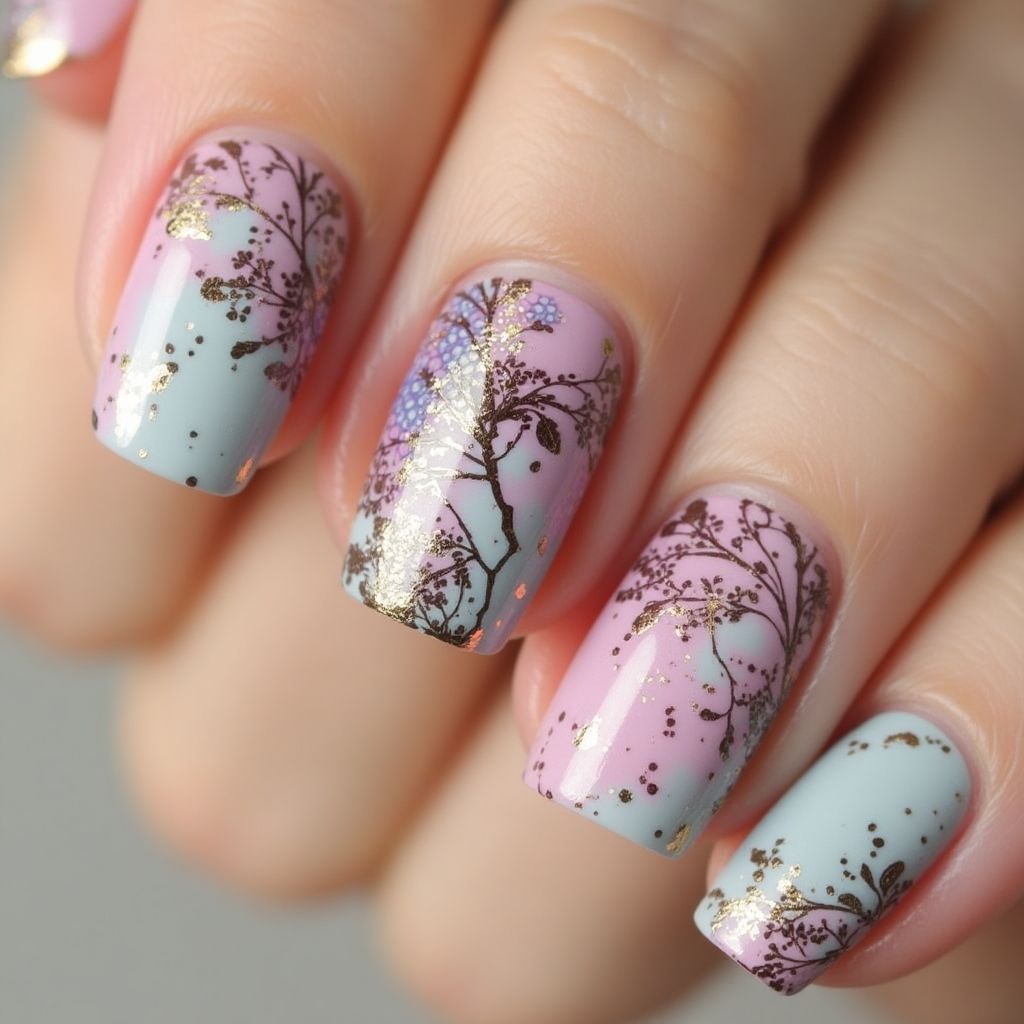 Base Coat Stripes And Lines Nail Design