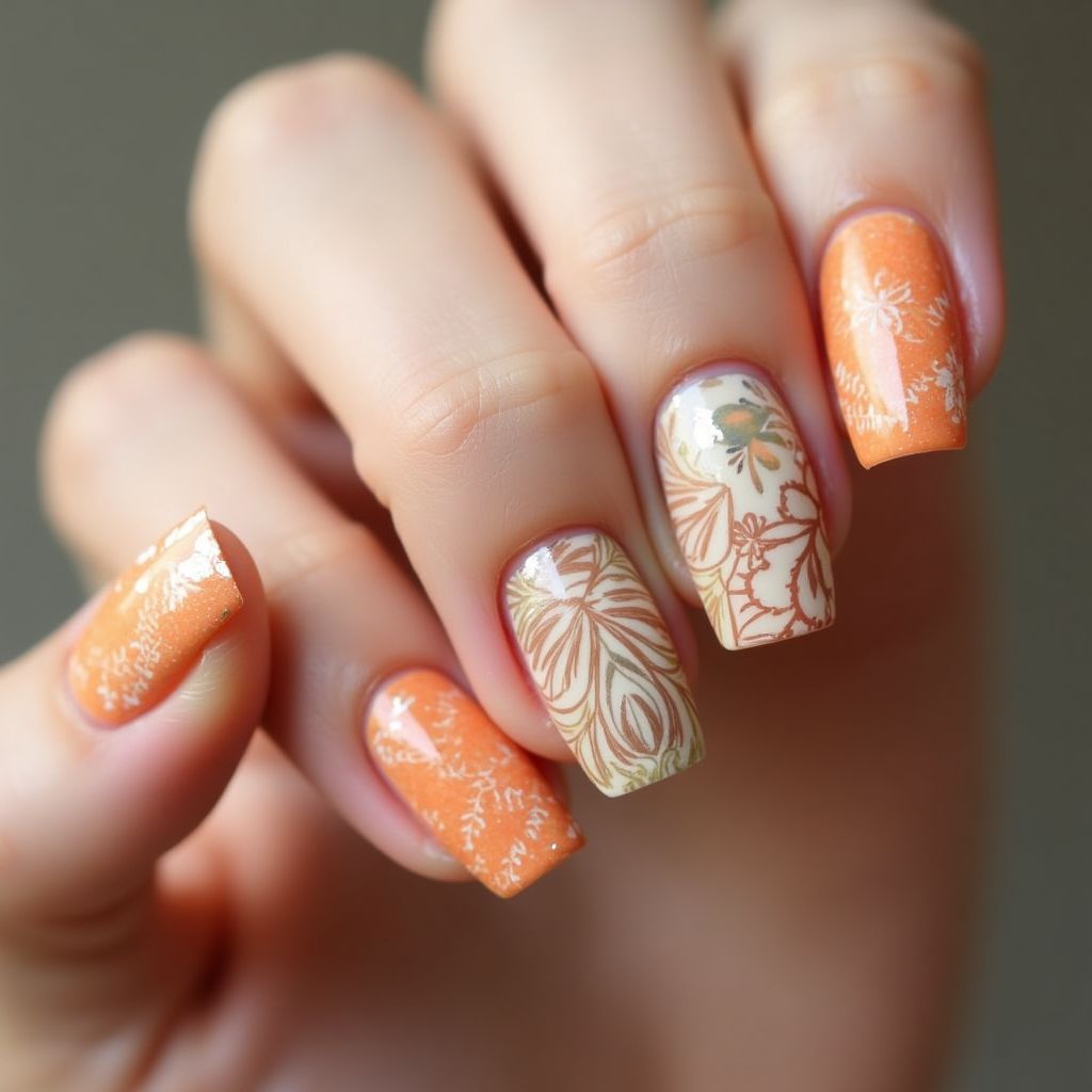 Orangewood Sticks Freehand Art Nail Design