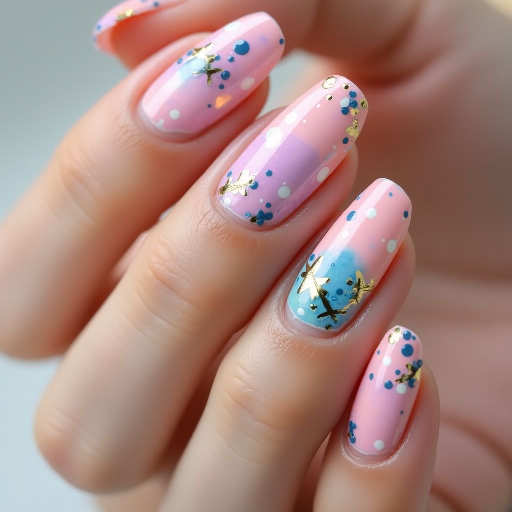 Gel Polish Dotting Nail Design