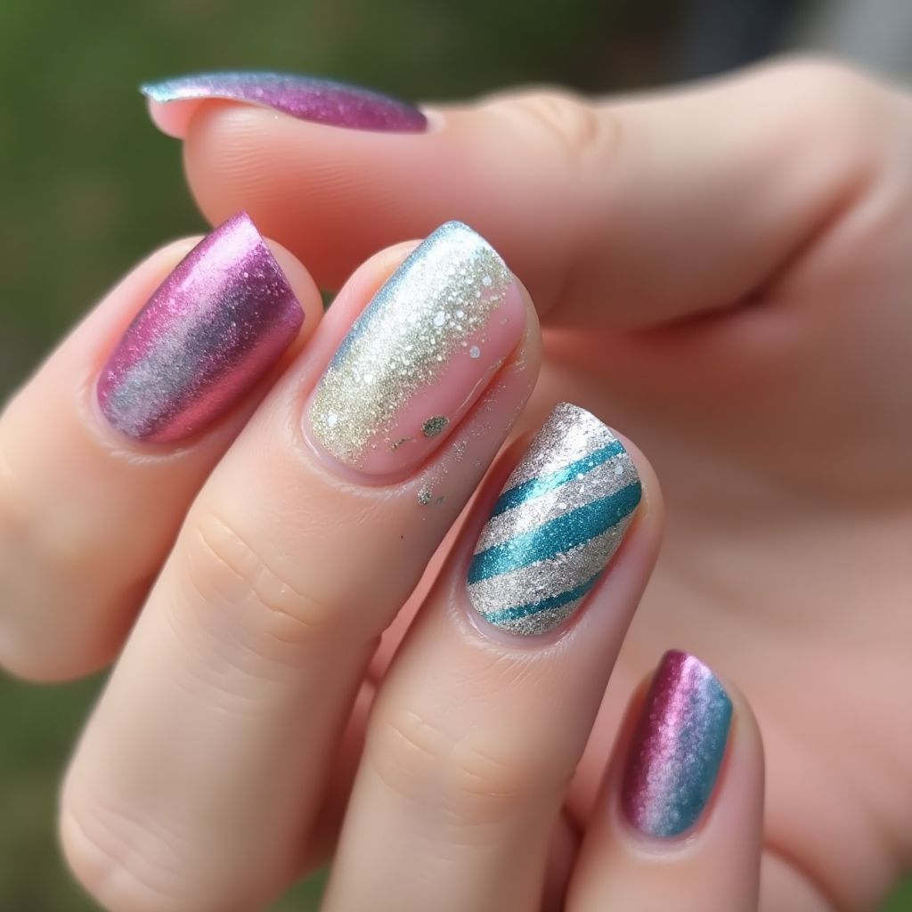 Specialty powders Stripes and lines Nail Design