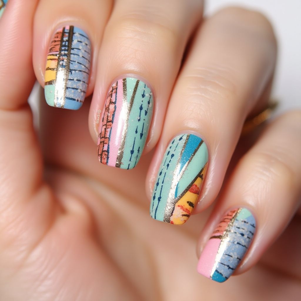 Toothpicks Stripes And Lines Nail Design
