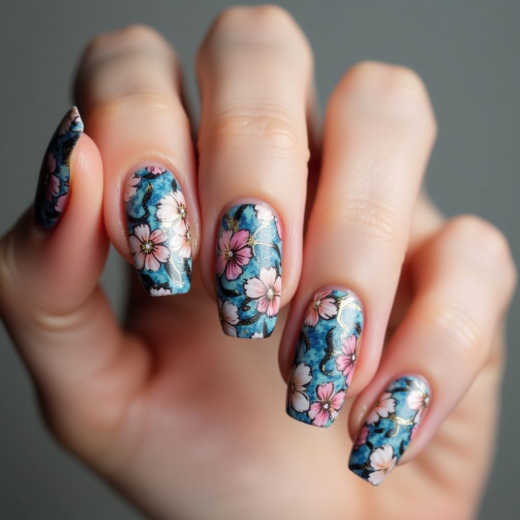 Builder Gel Freehand Art Nail Design