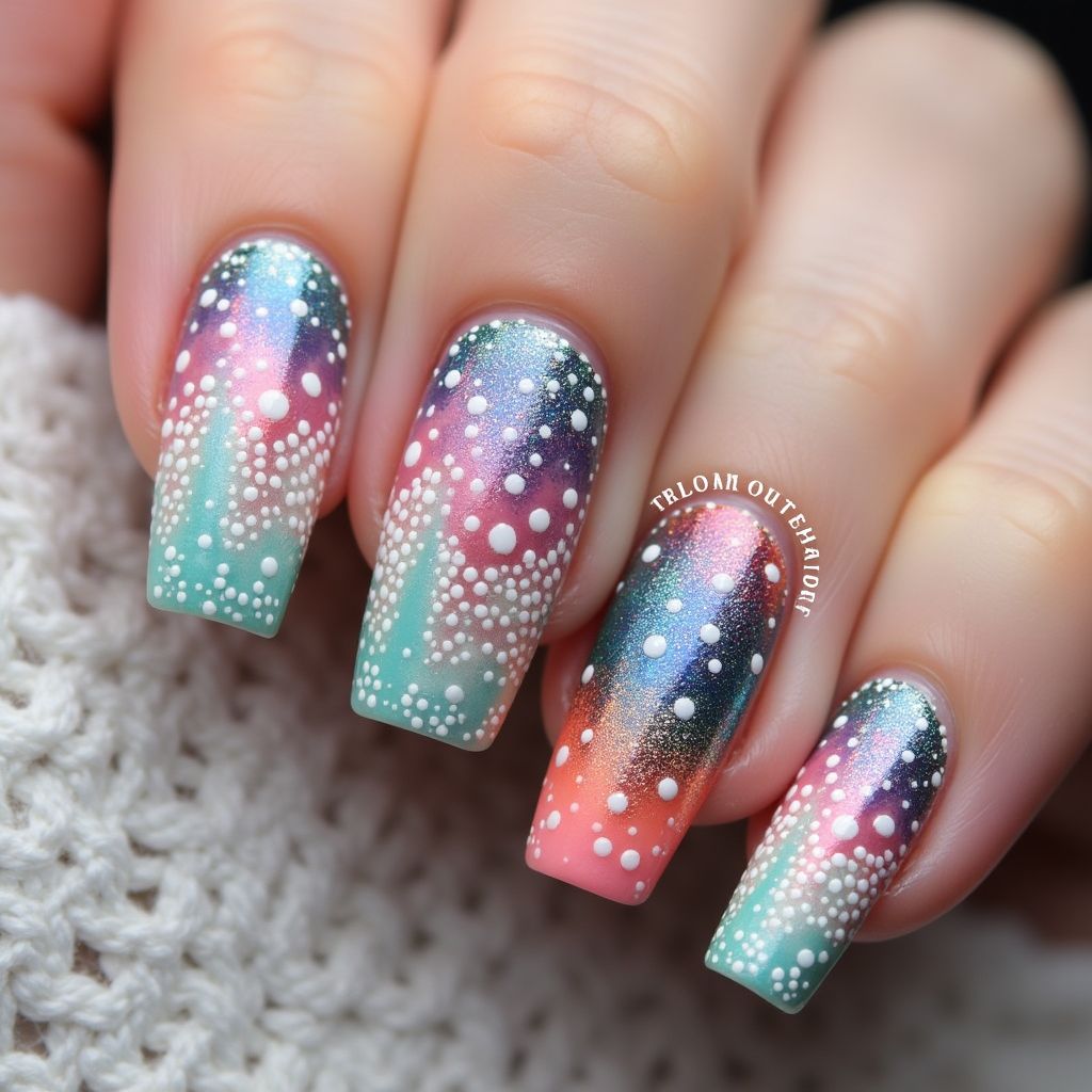 Specialty Powders Dotting Nail Design