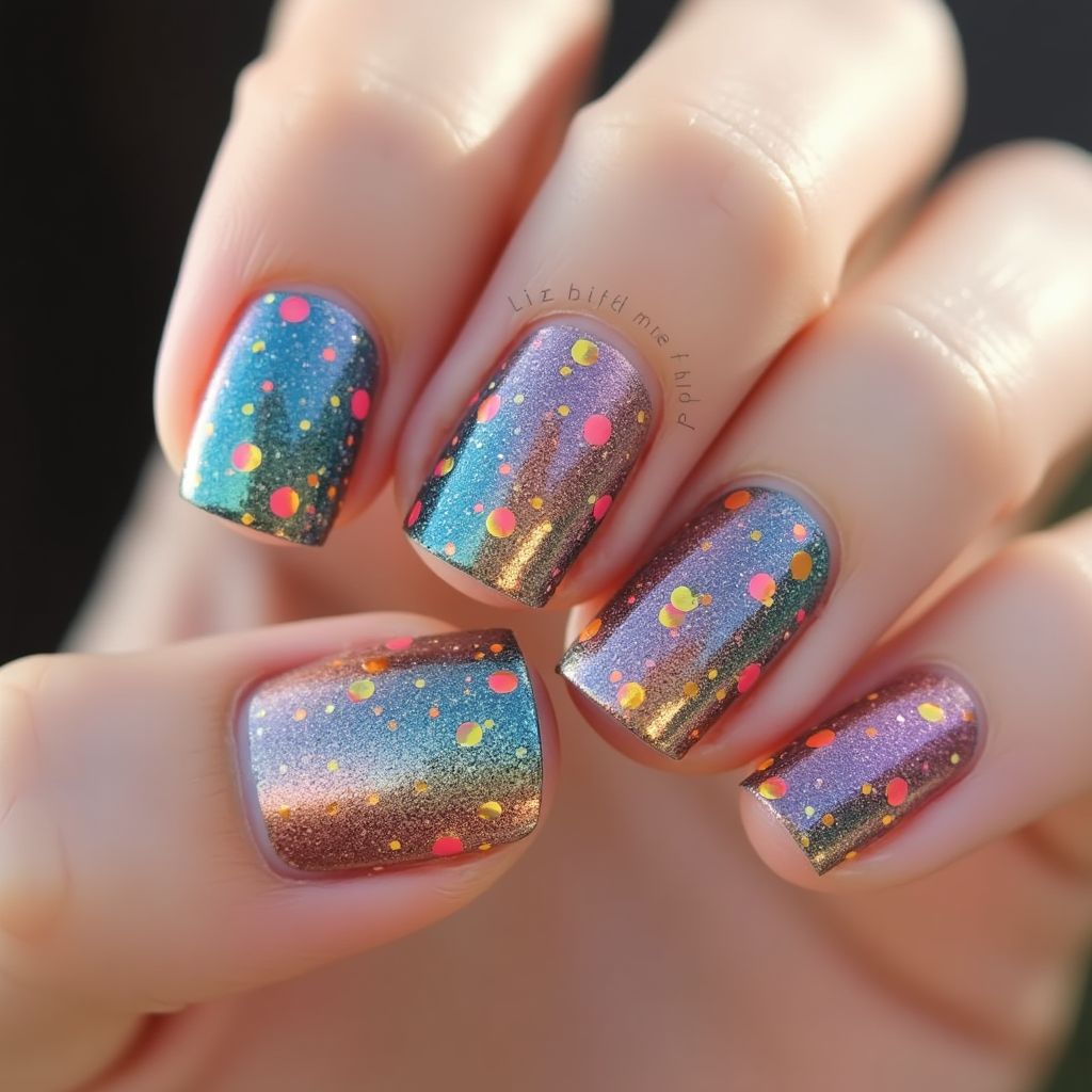 Nail Foil Dotting Nail Design