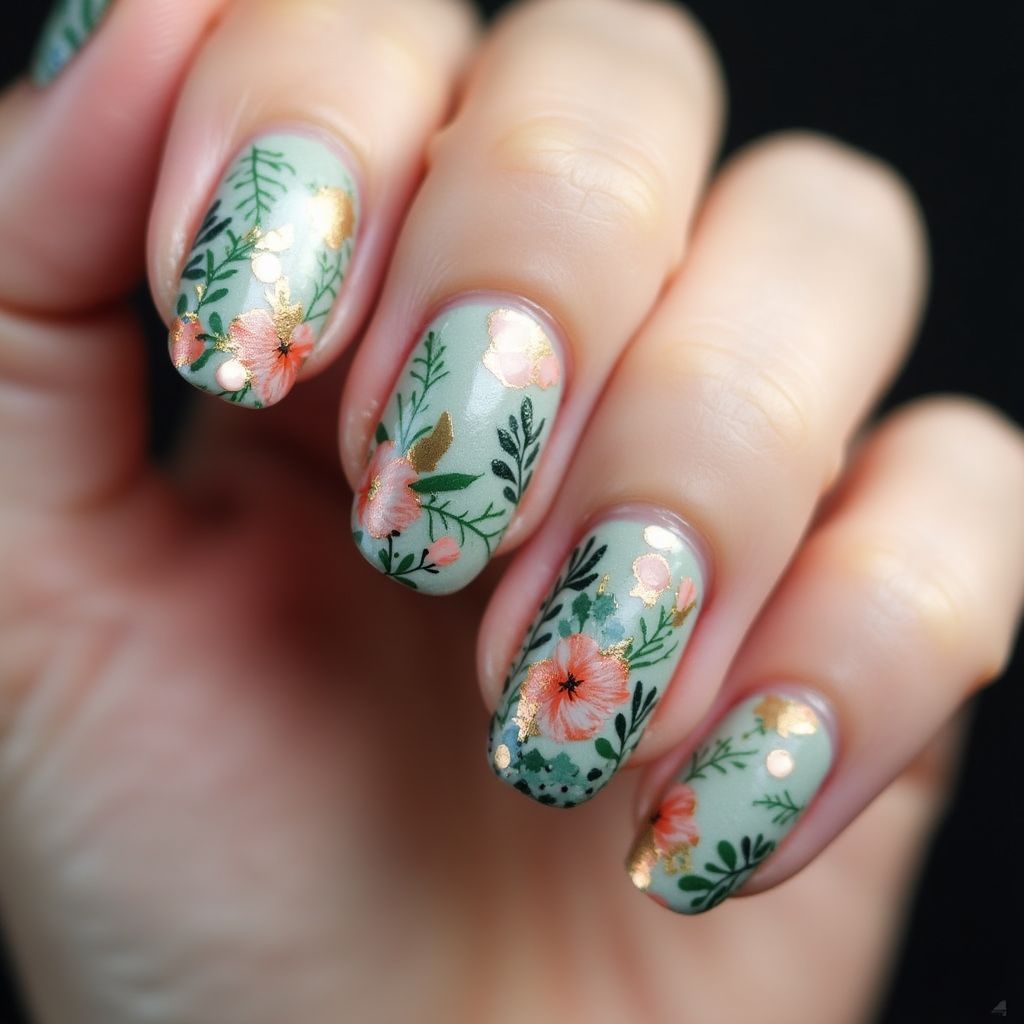 Nail vinyls Freehand art Nail Design
