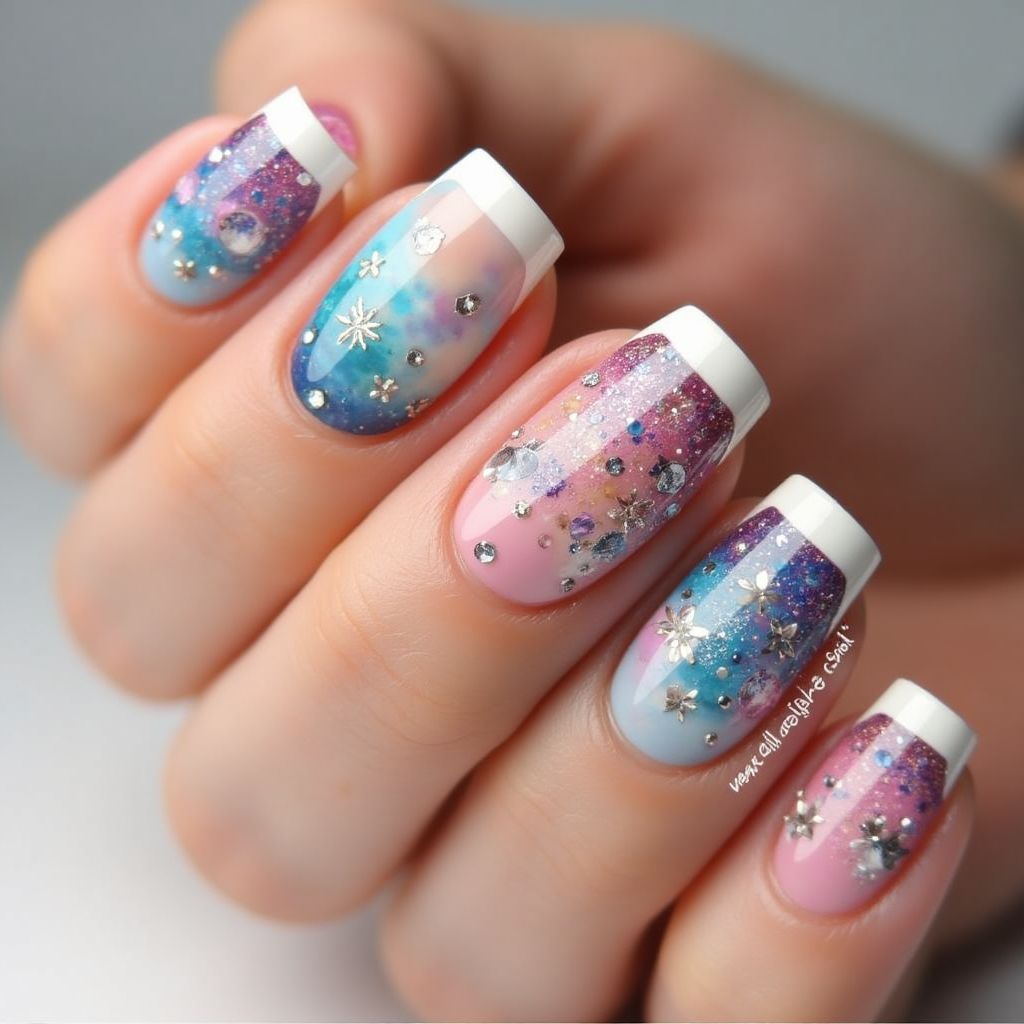 Poly Gel Dotting Nail Design