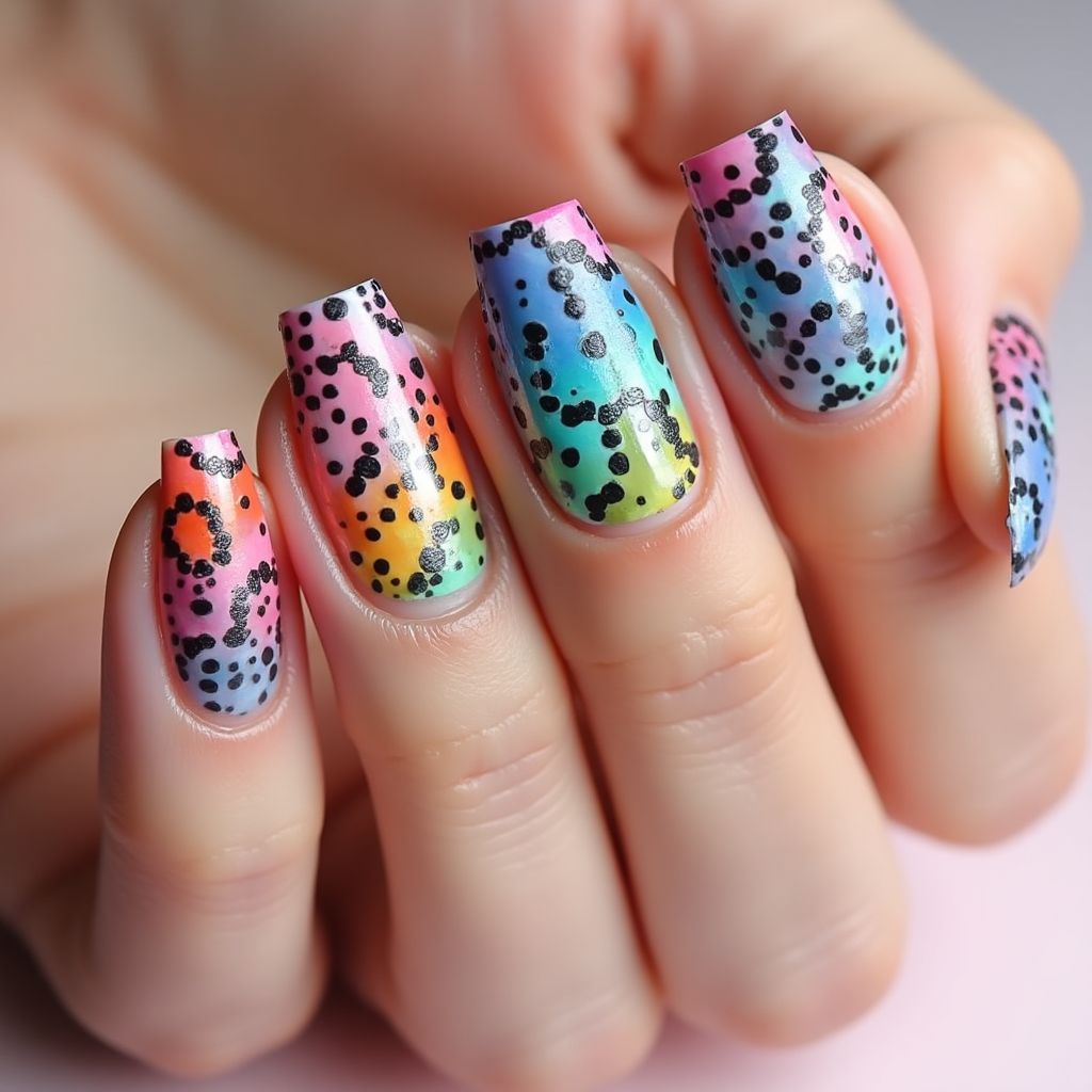 Wax Pencils Dotting Nail Design
