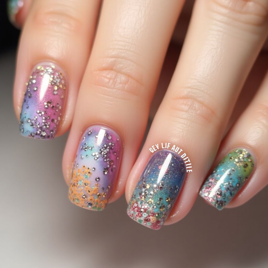 Poly Gel Dotting Nail Design