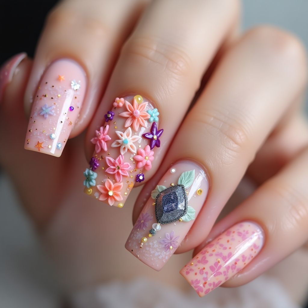 3d Nail Decor Freehand Art Nail Design