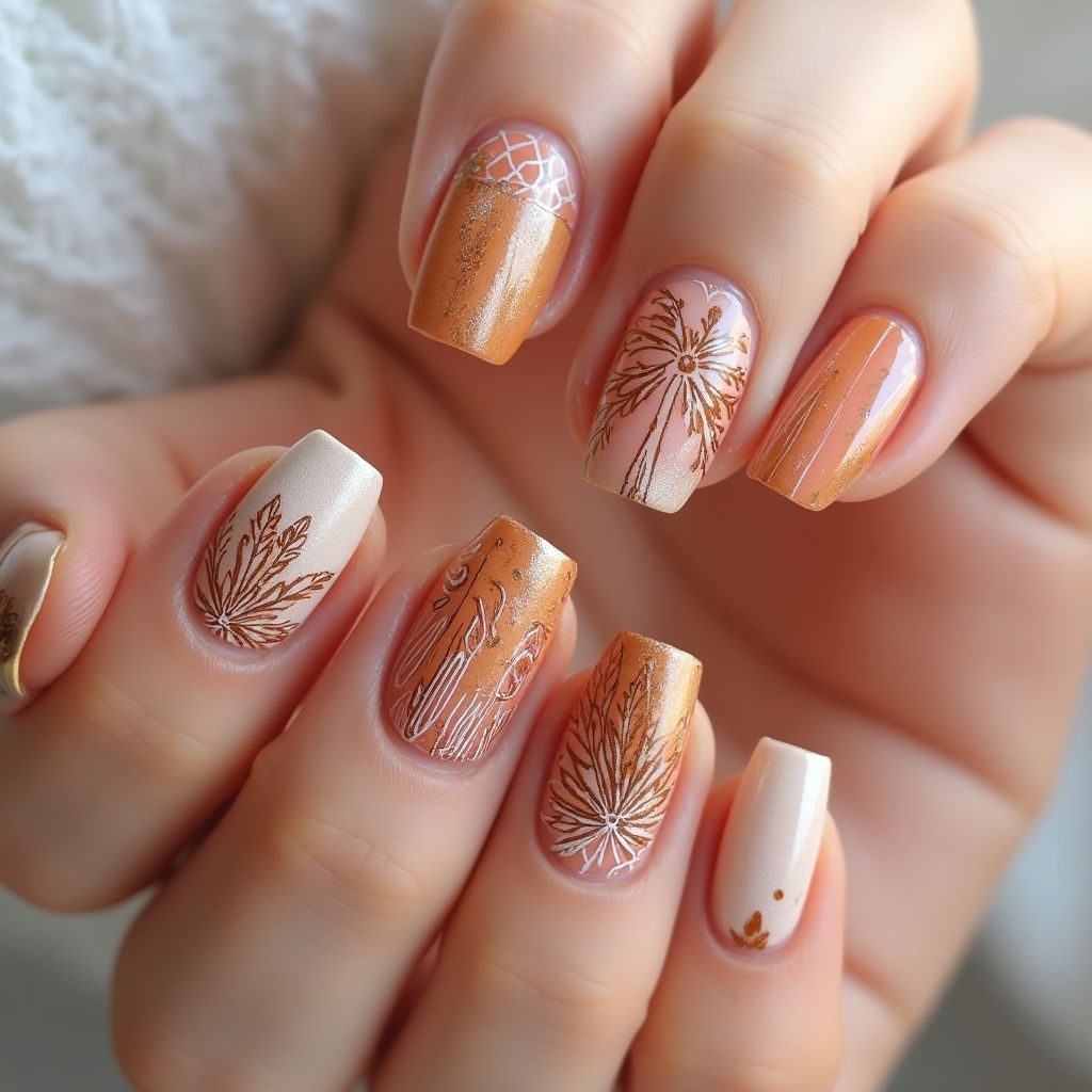 Orangewood Sticks Freehand Art Nail Design