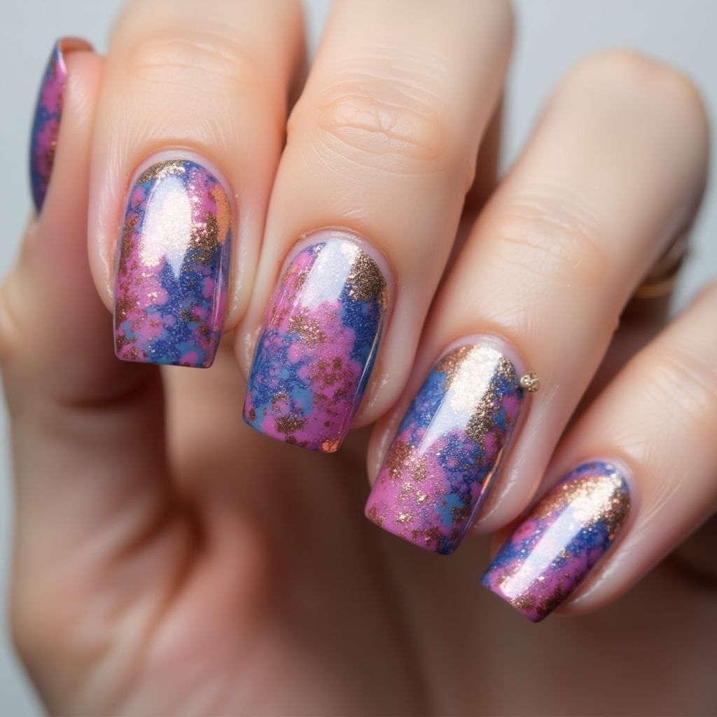 Nail Vinyls Water Marbling Nail Design
