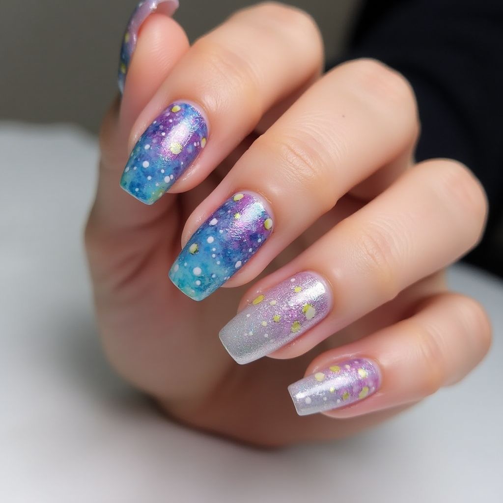 Color Changing Polish Dotting Nail Design