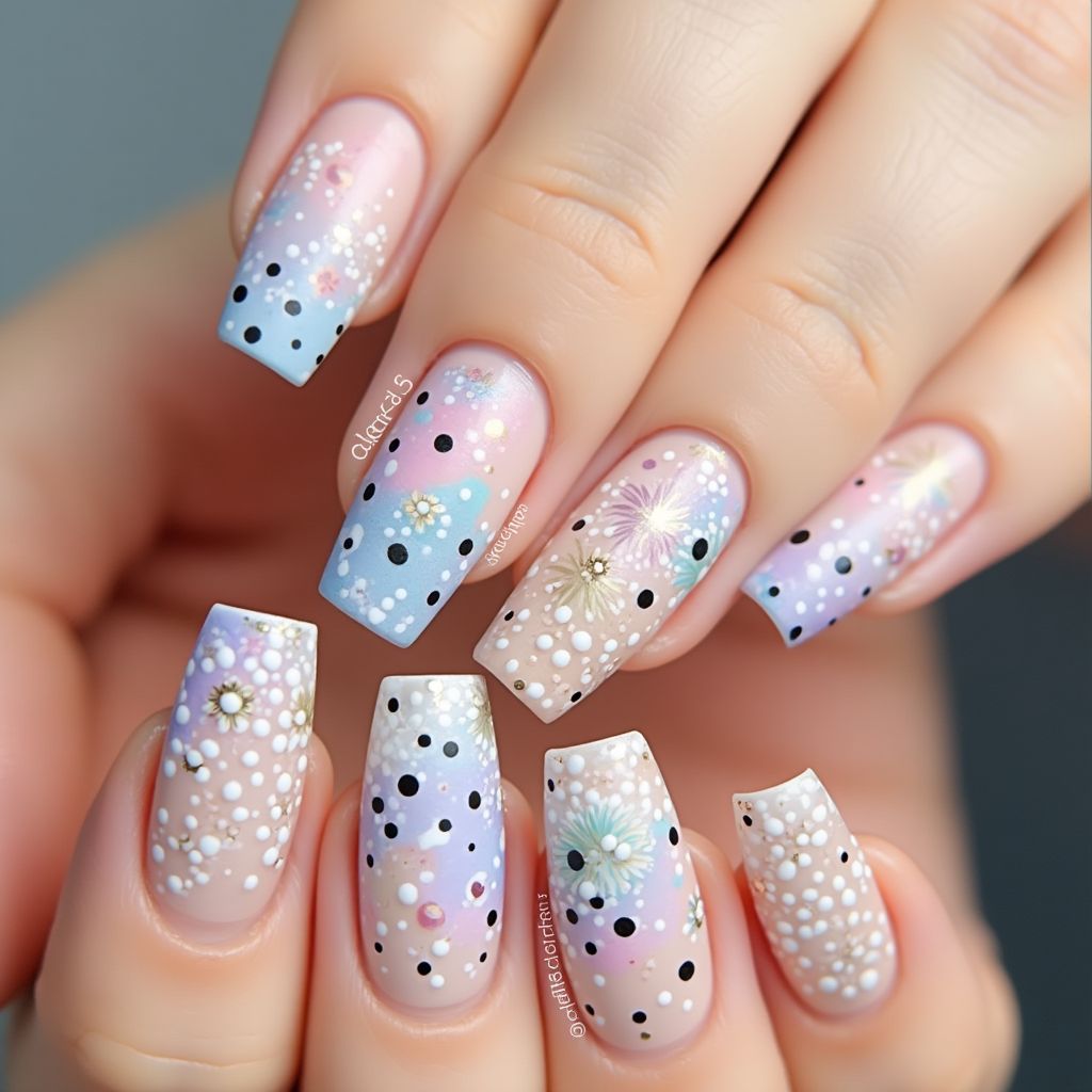 Nail Decals Dotting Nail Design