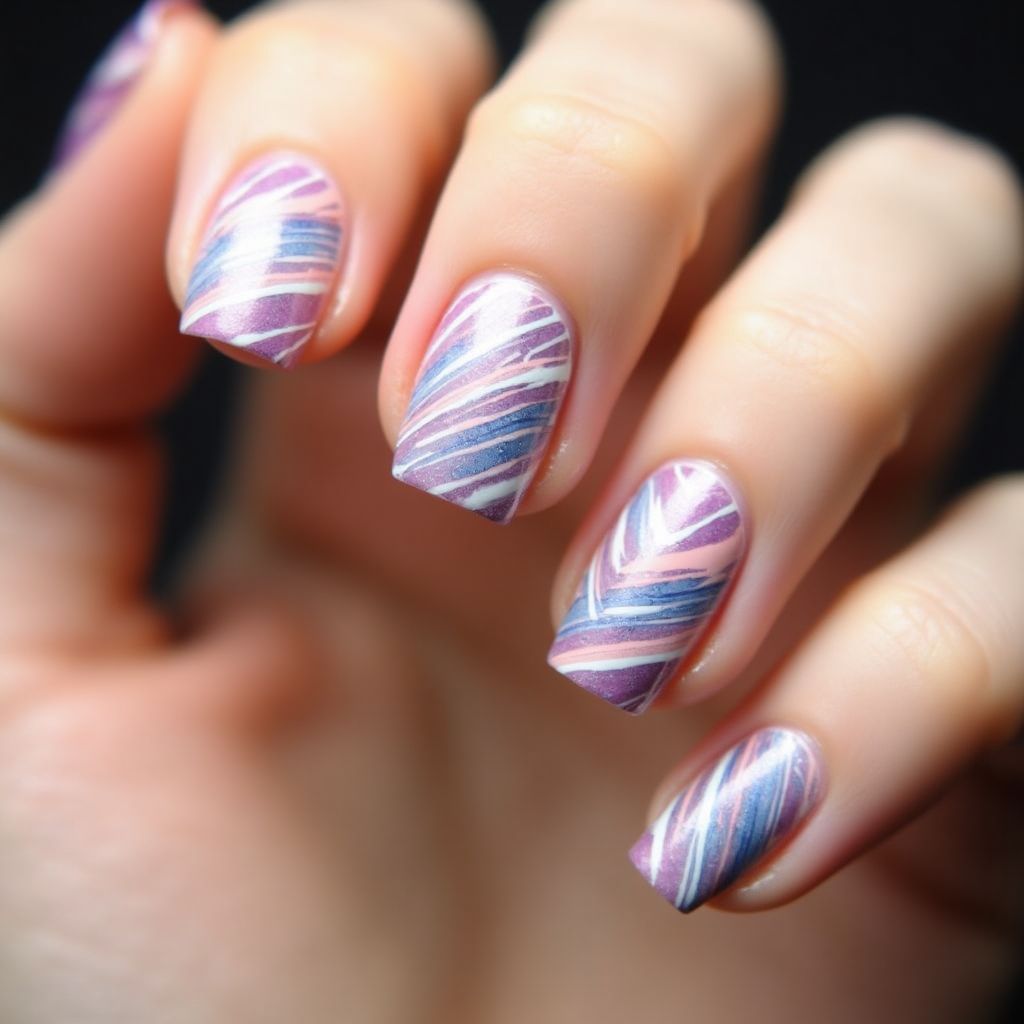 Top coat Stripes and lines Nail Design