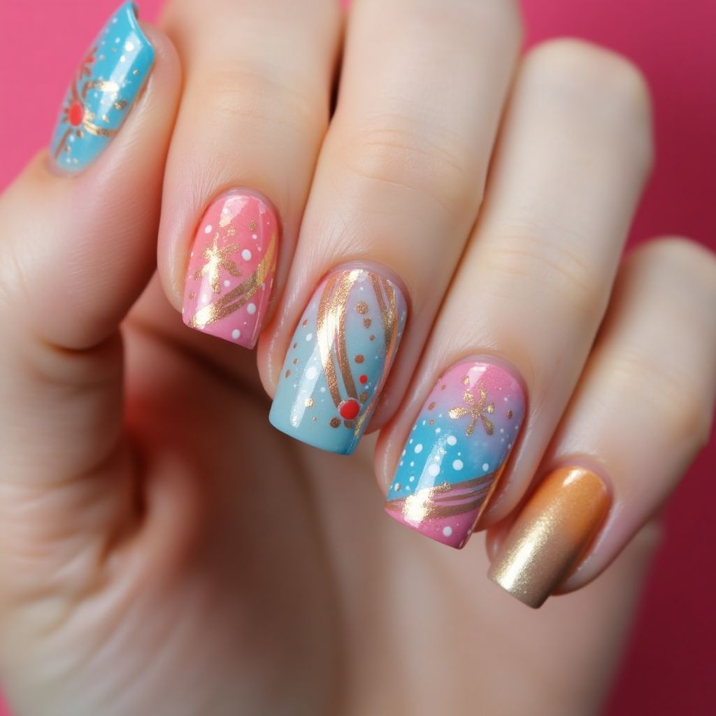 Gel Polish Dotting Nail Design