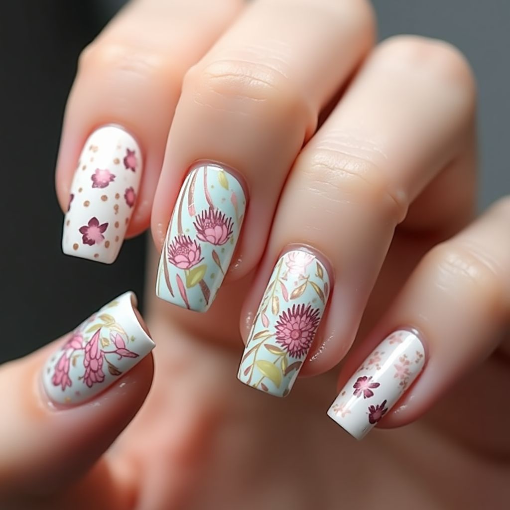 Toothpicks Freehand Art Nail Design