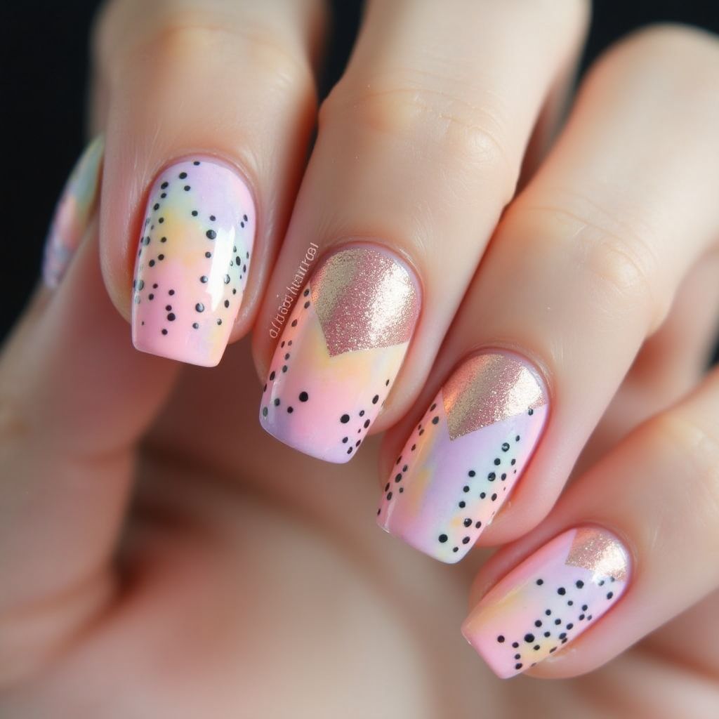 Color Changing Polish Dotting Nail Design