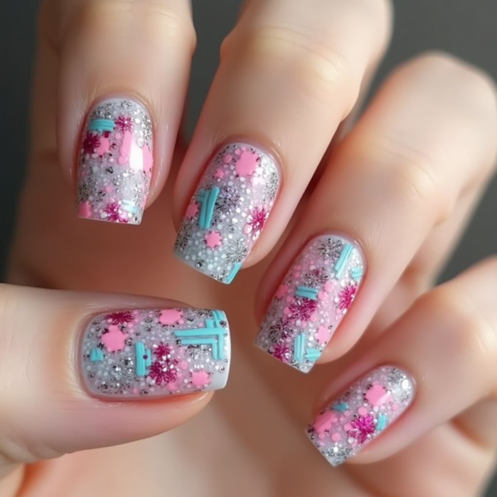 Toothpicks Freehand Art Nail Design