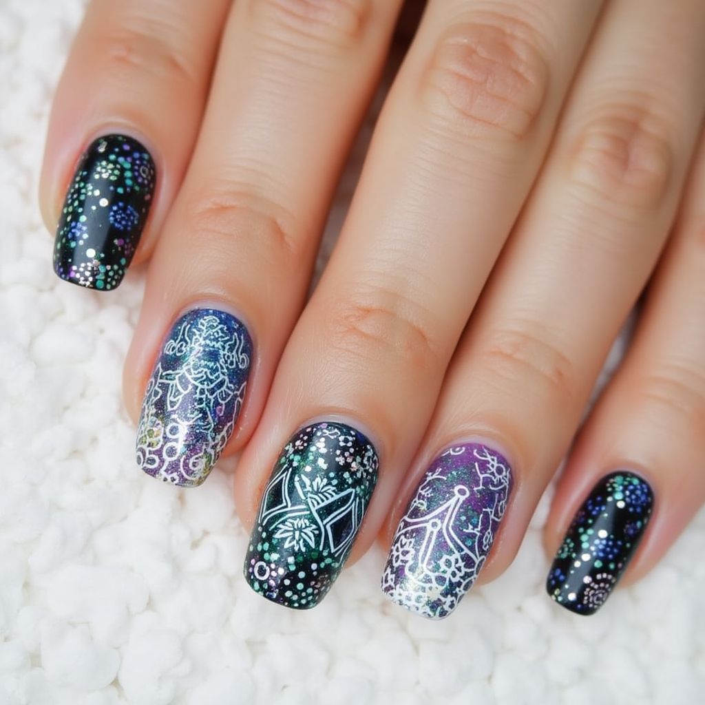 Stamping Plates Dotting Nail Design