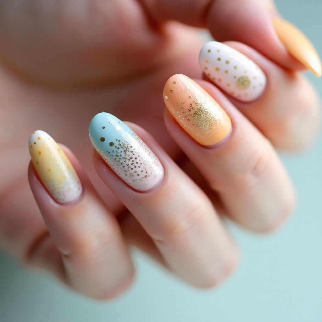 Color Changing Polish Dotting Nail Design