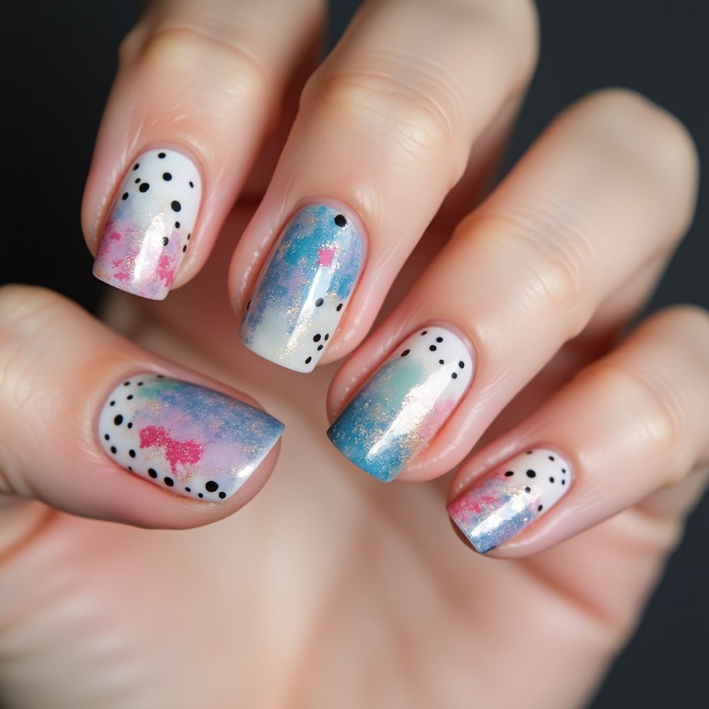 Skin Barriers Dotting Nail Design