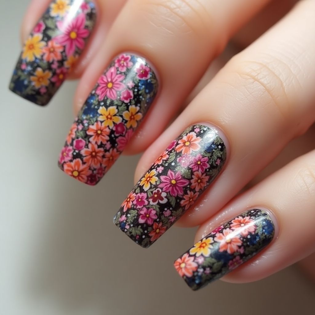 Toothpicks Freehand Art Nail Design