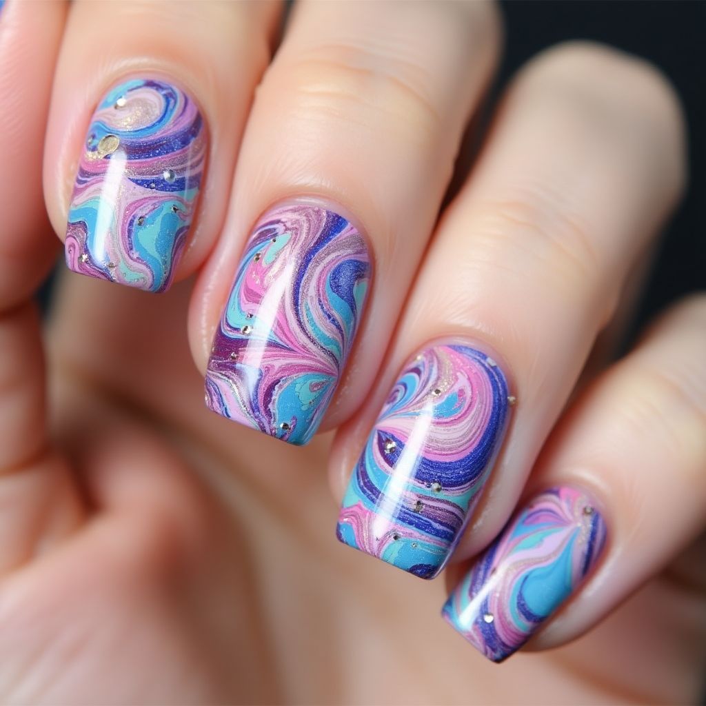 Dotting Tools Water Marbling Nail Design