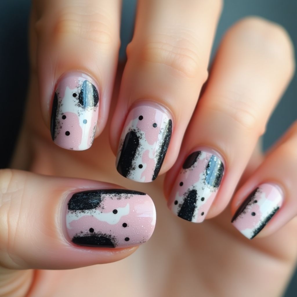Skin Barriers Dotting Nail Design