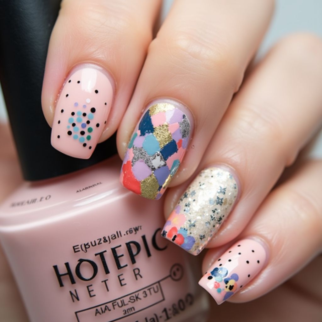 Nail Vinyls Dotting Nail Design