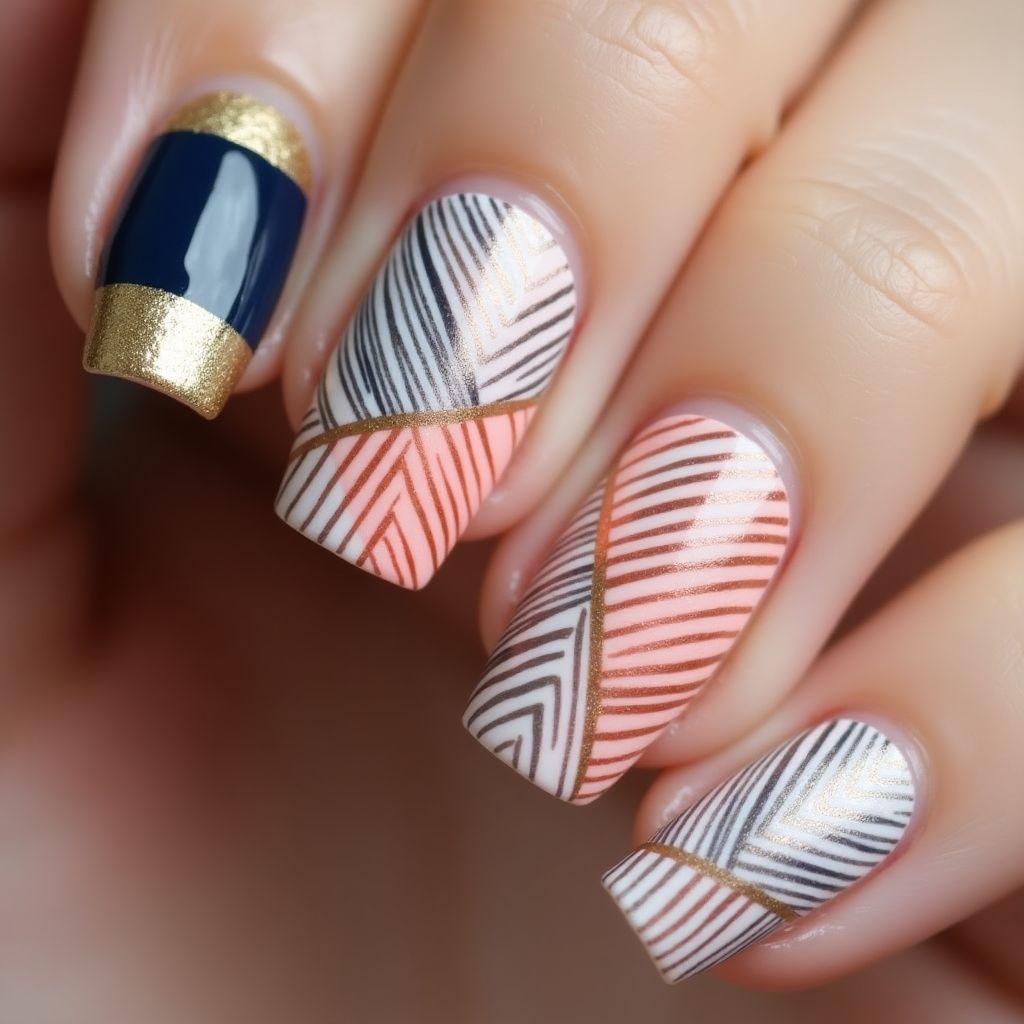 Top Coat Stripes And Lines Nail Design