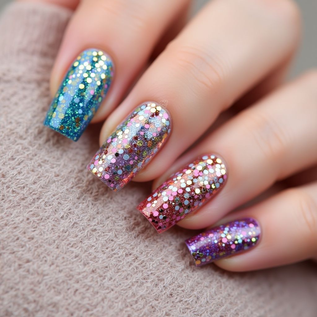 Specialty Powders Dotting Nail Design