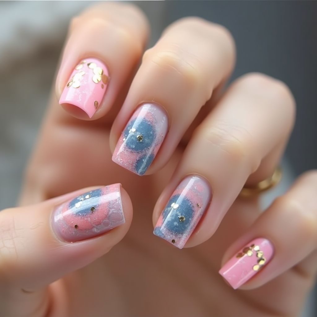 Skin Barriers Dotting Nail Design