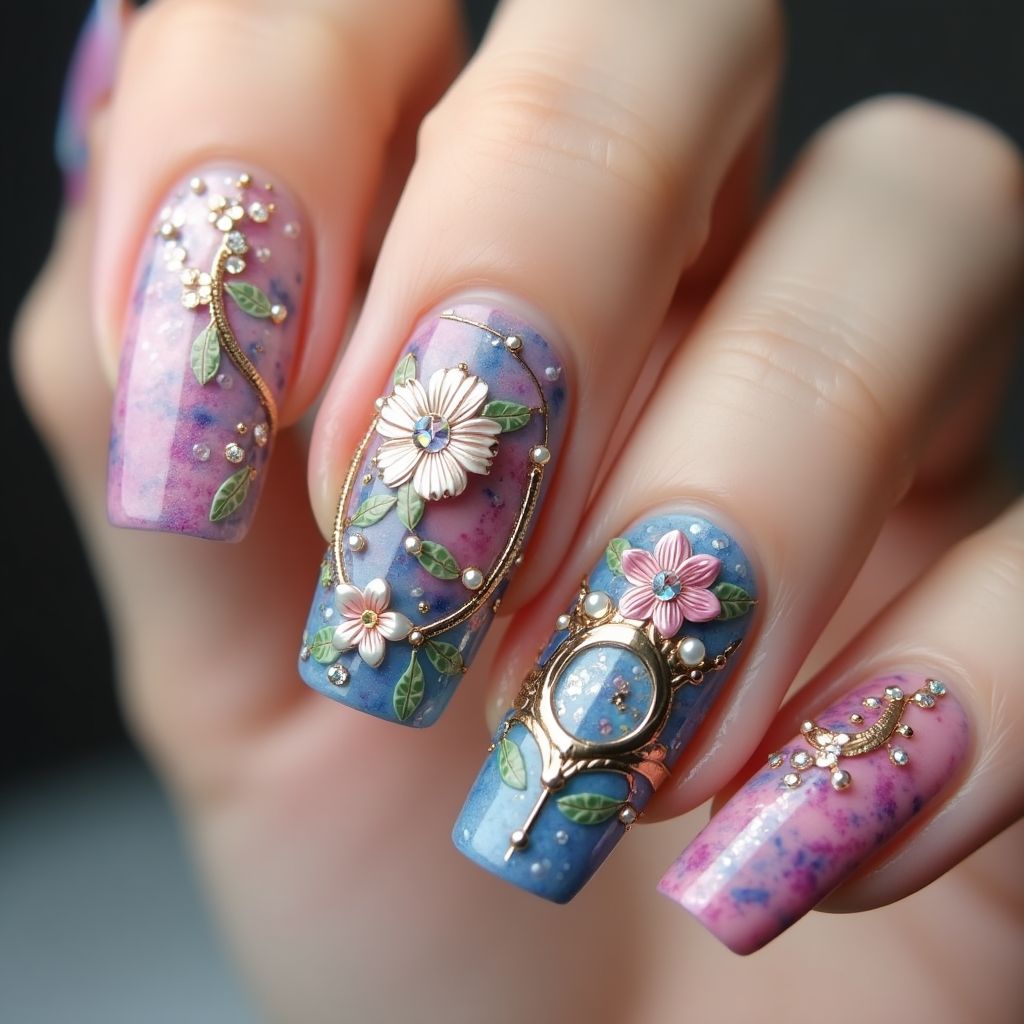 3d Nail Decor Freehand Art Nail Design