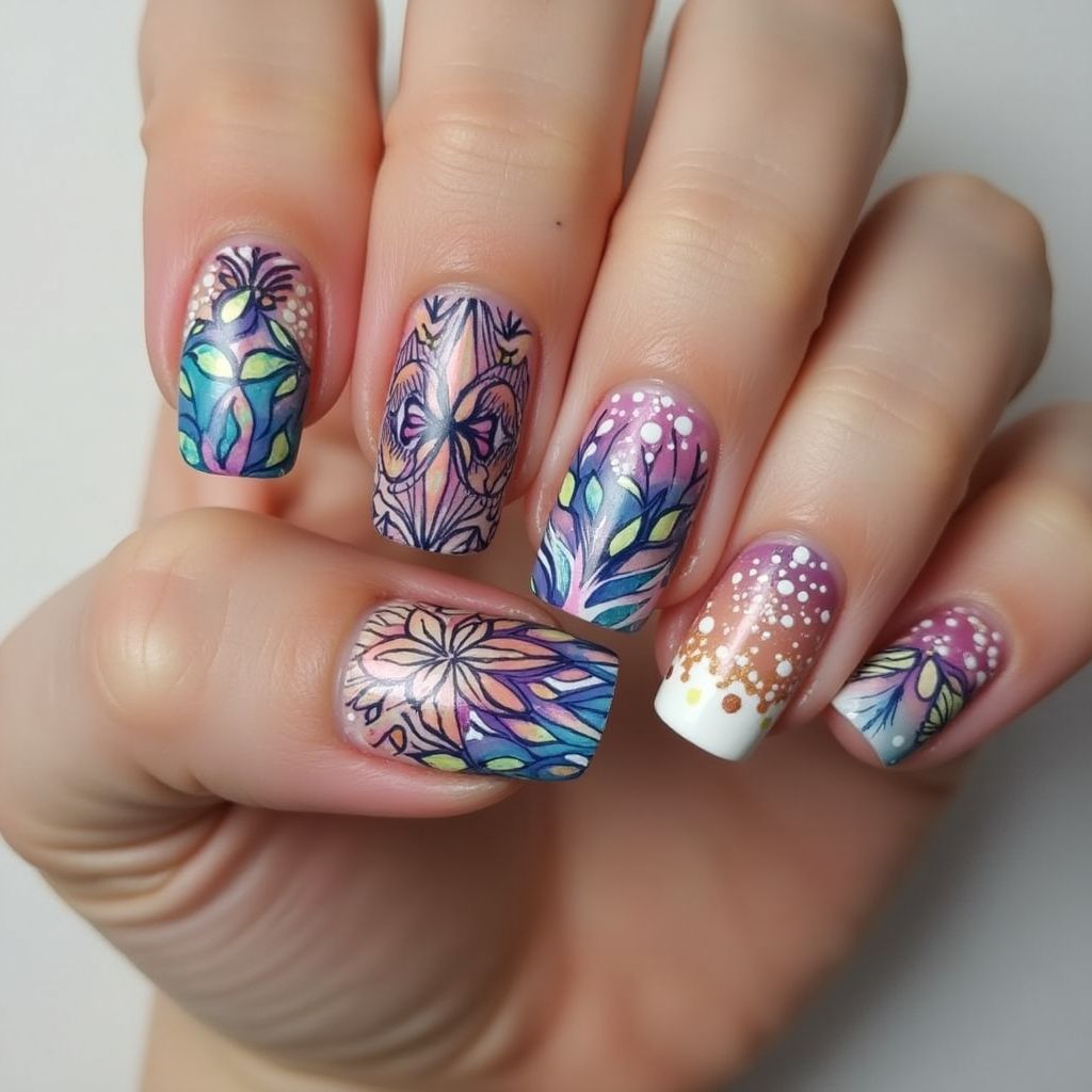 Nail Vinyls Freehand Art Nail Design