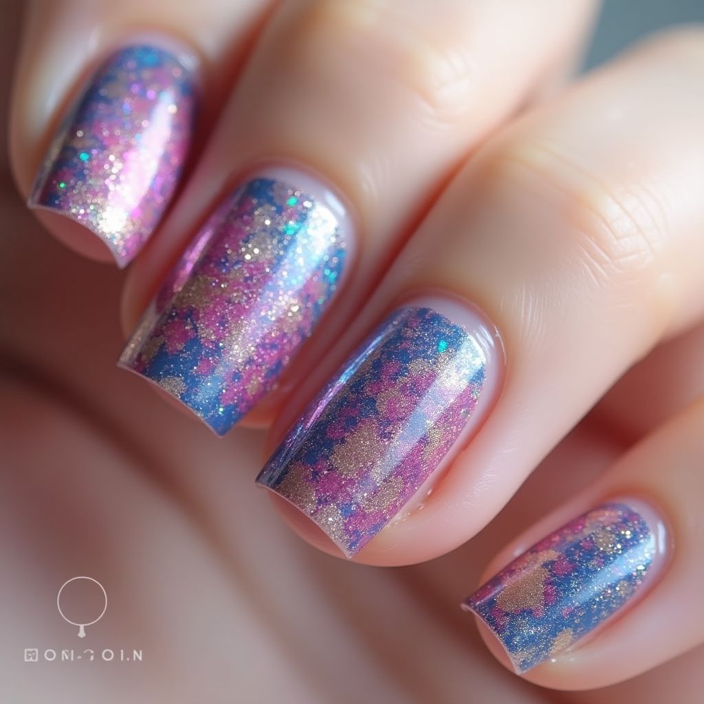 Specialty Powders Water Marbling Nail Design
