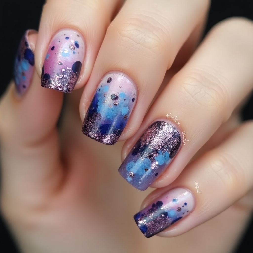 Gel polish Freehand art Nail Design