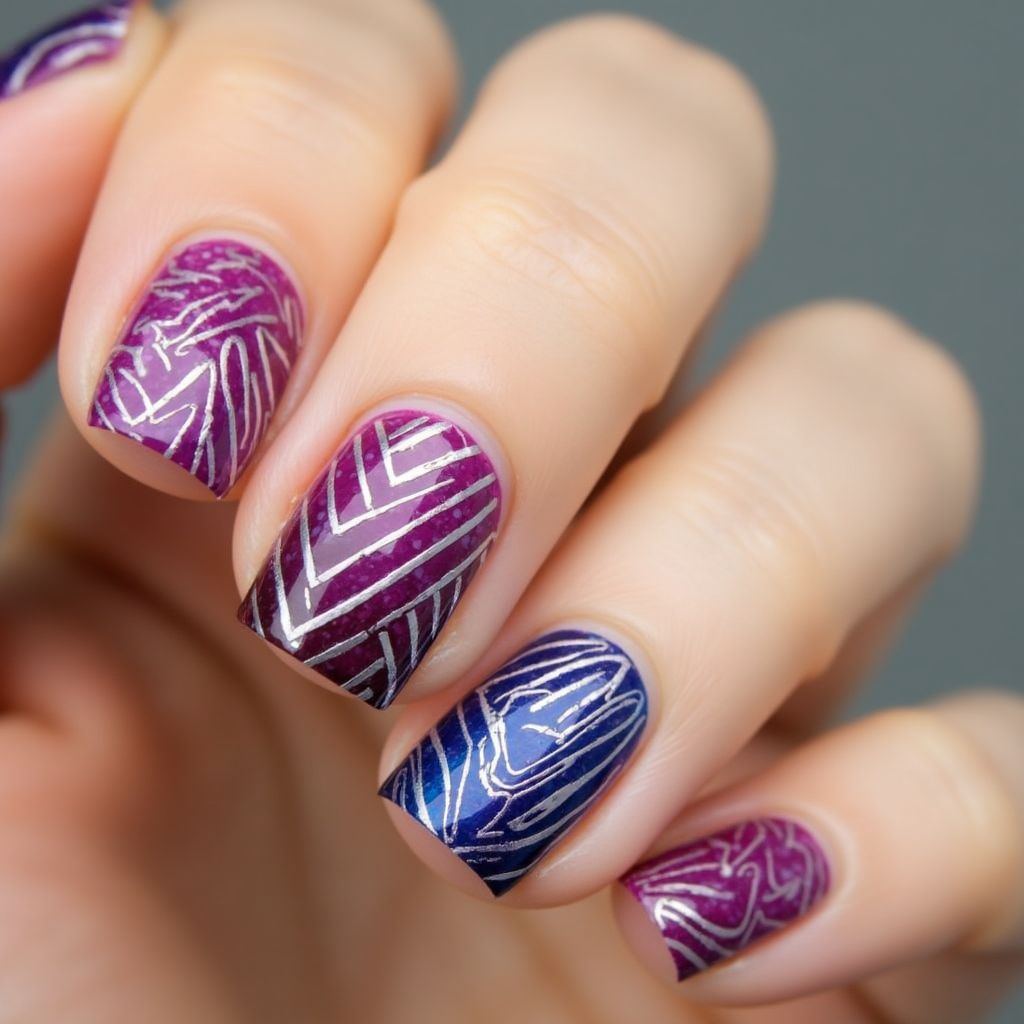 Gel Polish Stripes And Lines Nail Design