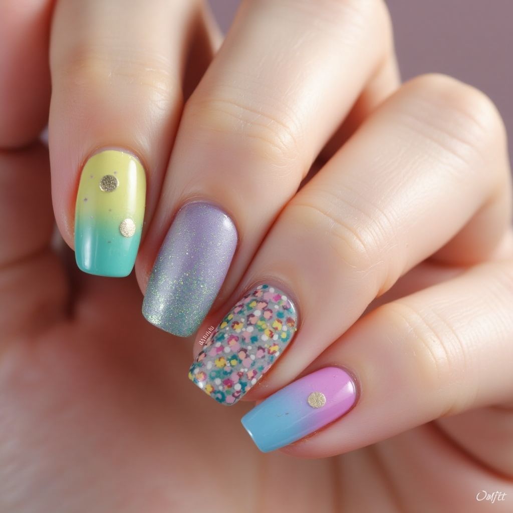 Nail Glue Dotting Nail Design